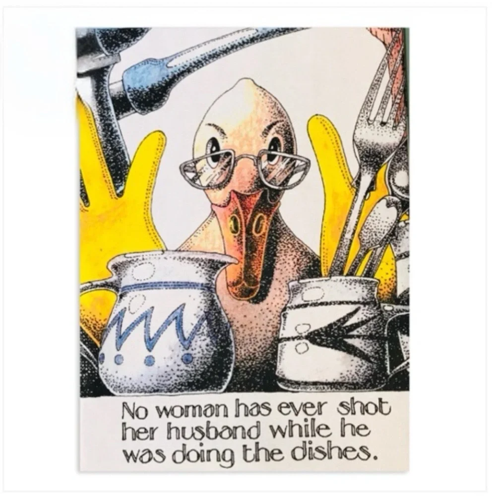 Simon Drew Doing the Dishes Tea Towel 100% Cotton Tea Towel New
